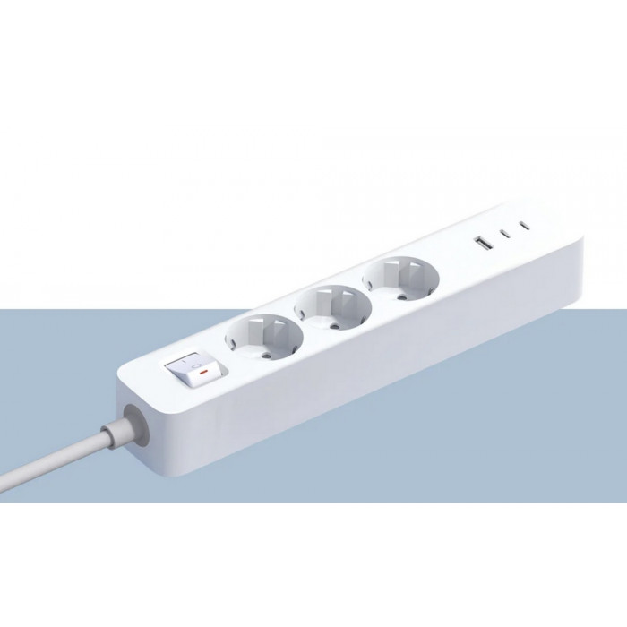 Удлинитель Xiaomi Mi Power Strip 20W (EU, 3 розетки, белый)