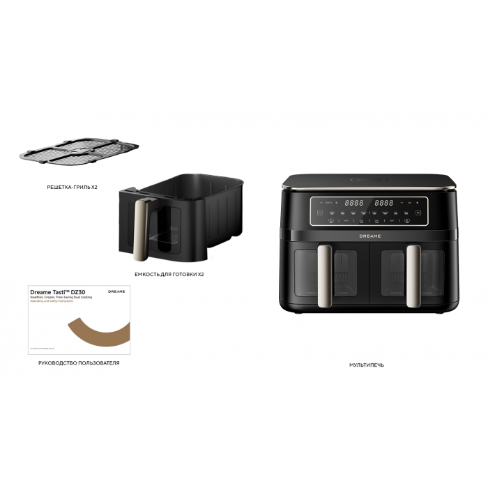 Фритюрница-аэрогриль Xiaomi Dreame Air Fryer DZ30 (EU черный) - 2