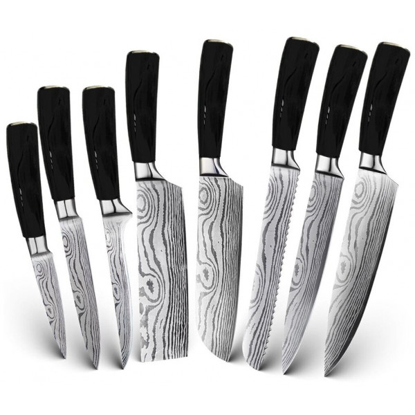 Набор кухонных ножей Xiaomi Spetime 8-Pieces Kitchen Knife Set BL03KN8 (черный)