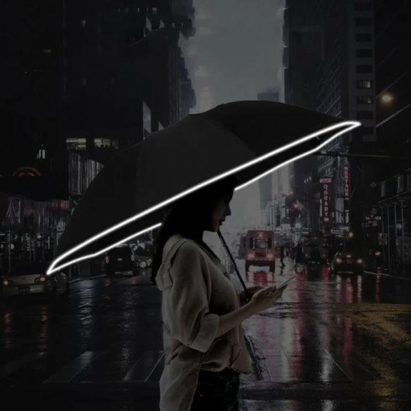 Зонт Xiaomi KongGu Reverse Ten Bone Automatic Lighting Umbrella с фонариком (чёрный)