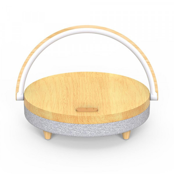 Колонка с функцией беспроводной зарядки EZVALO Wireless Charger Music Lamp (деревянный цвет)