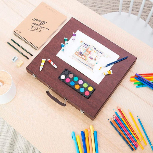 Набор для рисования Xiaomi DELI Painting Set Wooden Box