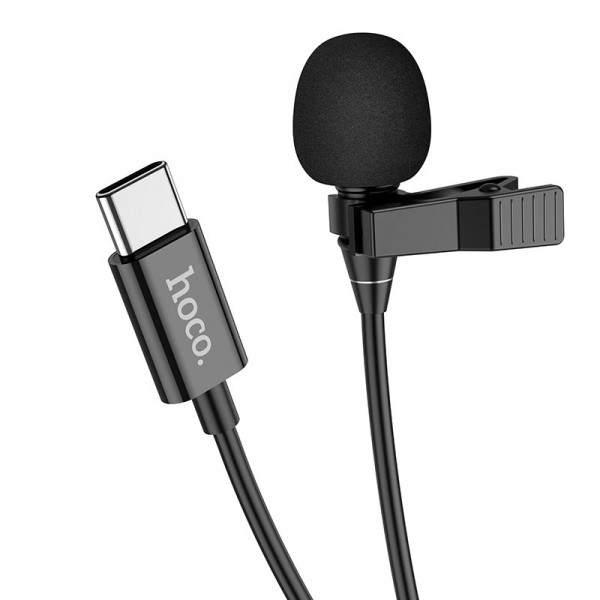 Микрофон петличный Hoco L14 Type-C (черный)