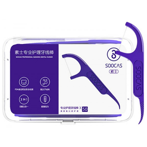Зубная нить Xiaomi Mijia 50pcs/box Daily Tooth Cleaning Professional Dental Floss Testing Food Grade Fast Ship D1
